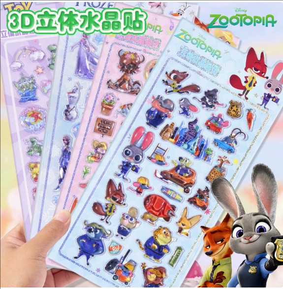 ズートピア 3D立体クリスタルステッカー｜エポキシ樹脂 浮き彫りデザイン かわいいキャラクター スマホケース用シール 子供・男女兼用