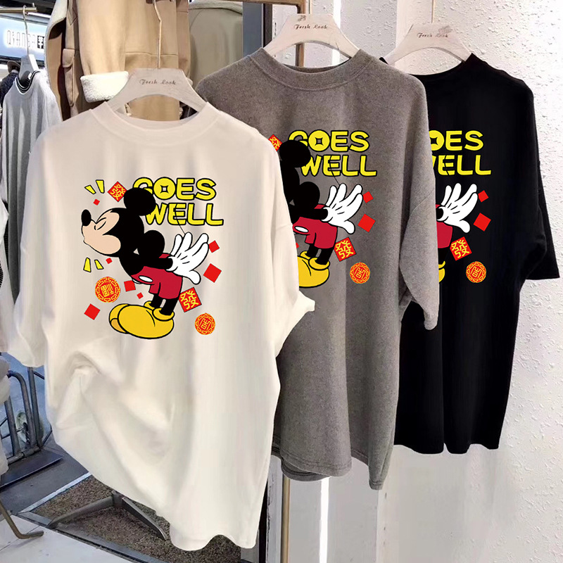Tシャツ　　レディース　　ミッキー　　ファッション　　夏　　韓国風