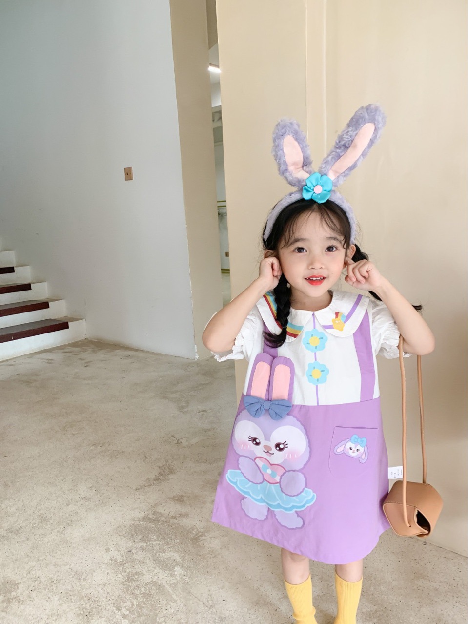 リーナ・ベル ステラ・ルー 子供服　ワンピース　夏秋   丸襟　 90-140cm