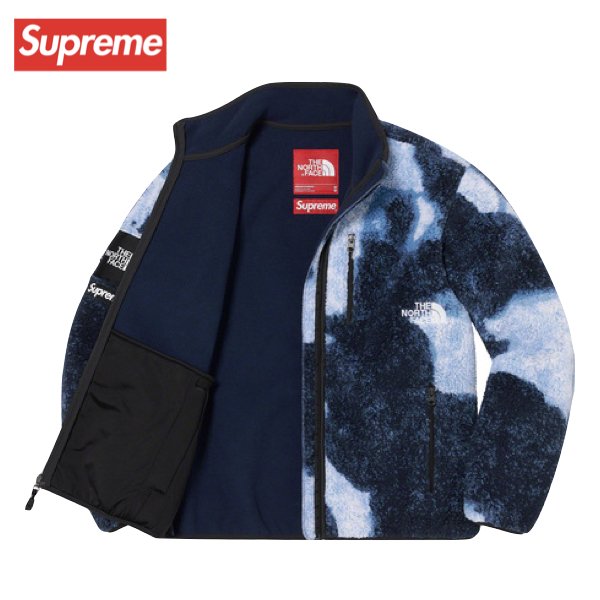 Supreme/TNF Bleached Fleece Jacket 青 s